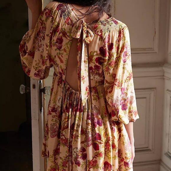 NEW Free People Beck Mini Dress In Warm Tea Combo - Picture 10 of 15